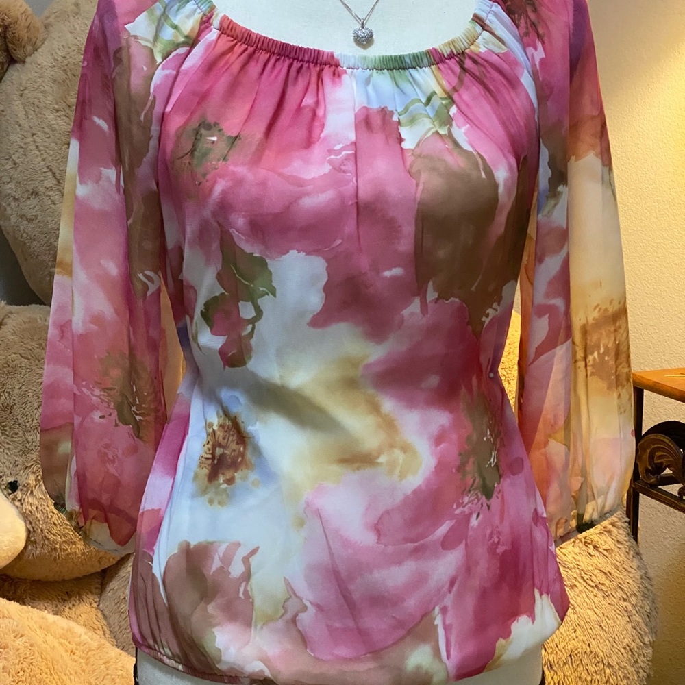 New York and company floral off shoulder blouse